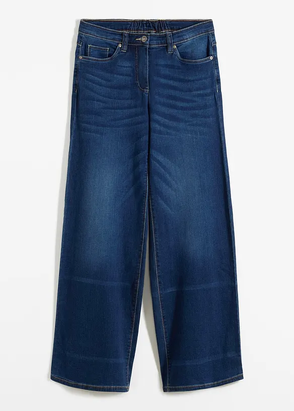 Jeans wide leg con bordo vita comodo, vita media, bonprix