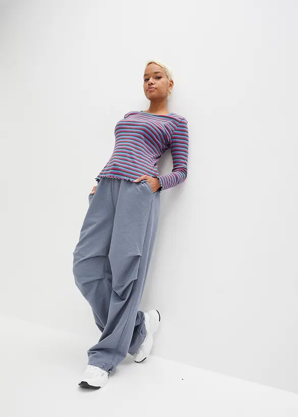 Maglia a costine a righe in cotone biologico, bonprix