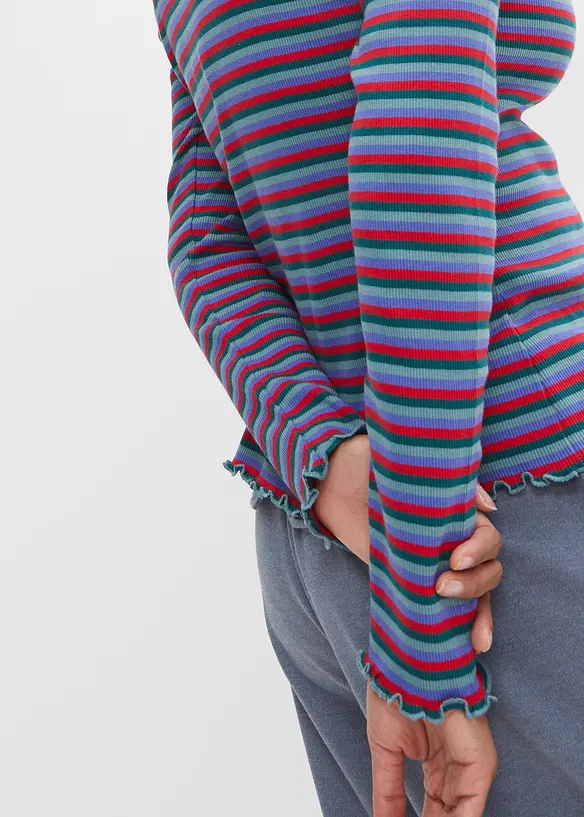 Maglia a costine a righe in cotone biologico, bonprix