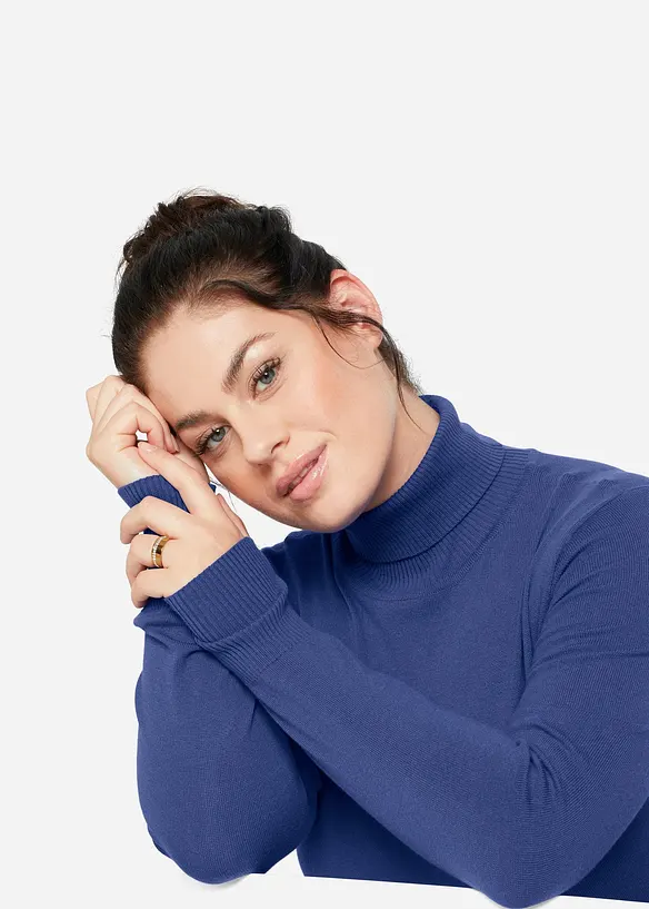 Maglione a collo alto in filato fine, bonprix