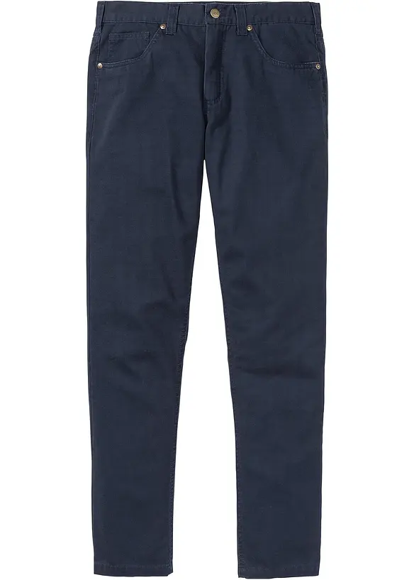 Pantaloni regular fit in twill di puro cotone, straight, bonprix