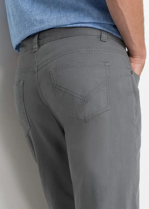 Pantaloni regular fit in twill di puro cotone, straight, bonprix