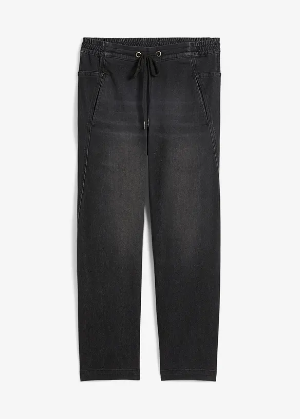 Jeans boyfriend cropped, vita media, bonprix