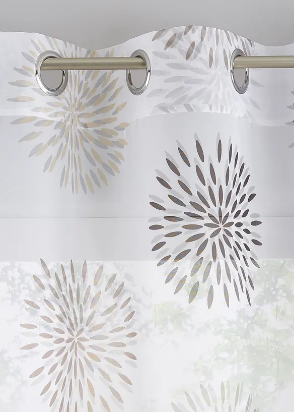 Tenda trasparente con motivi circolari (pacco da 1), bonprix