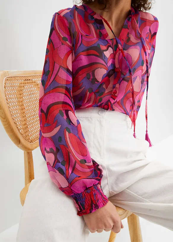 Pantaloni in tessuto misto lino e cotone, bonprix