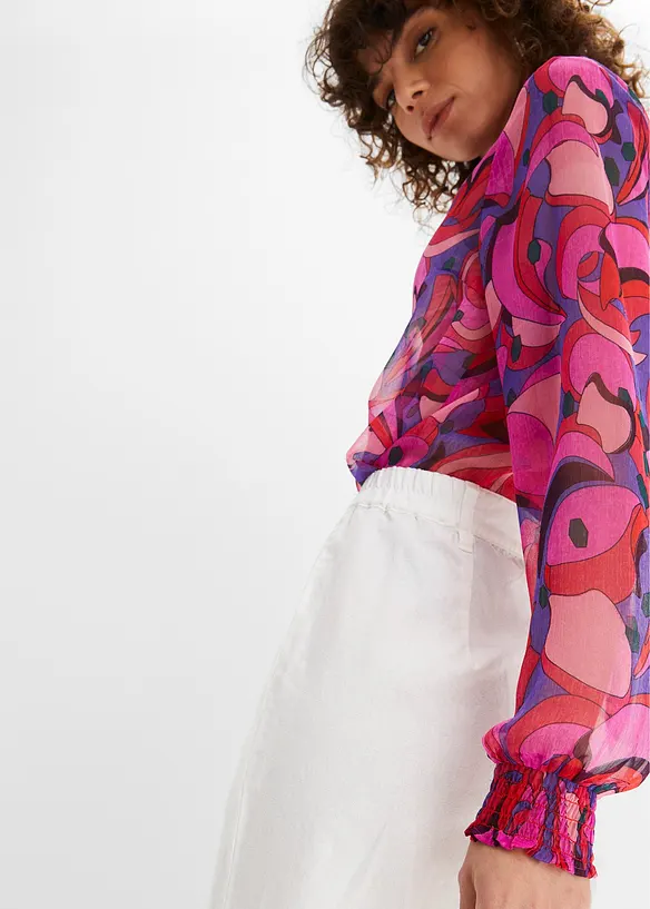 Pantaloni in tessuto misto lino e cotone, bonprix