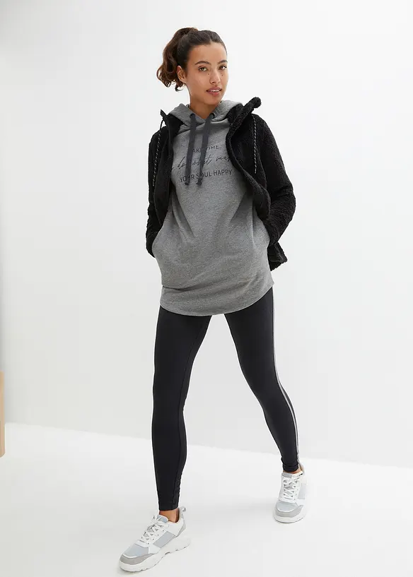 Tuta sportiva con felpa lunga e leggings (set 2 pezzi), bonprix
