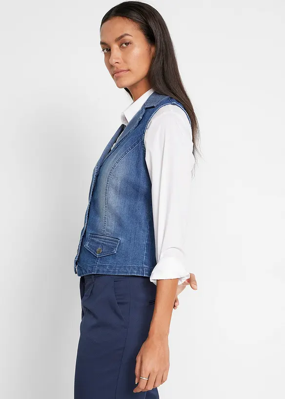Gilet in jeans elasticizzato, bonprix