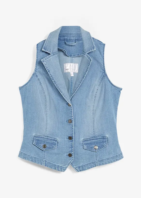 Gilet in denim elasticizzato, bonprix