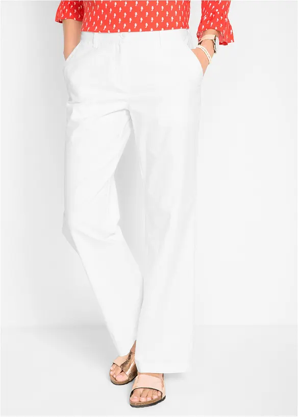 Pantaloni in tessuto misto lino e cotone, bonprix