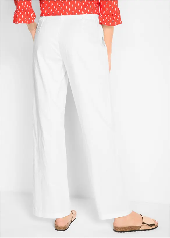 Pantaloni in tessuto misto lino e cotone, bonprix