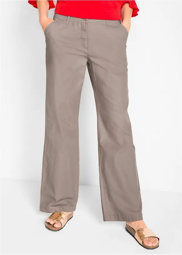 Pantaloni in tessuto misto lino e cotone, bonprix