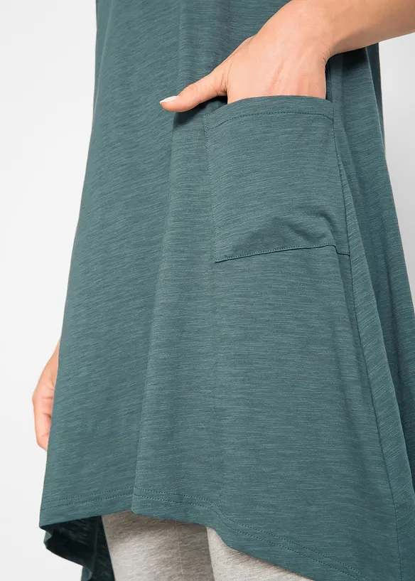 Abito corto in cotone con filato fiammato, bonprix