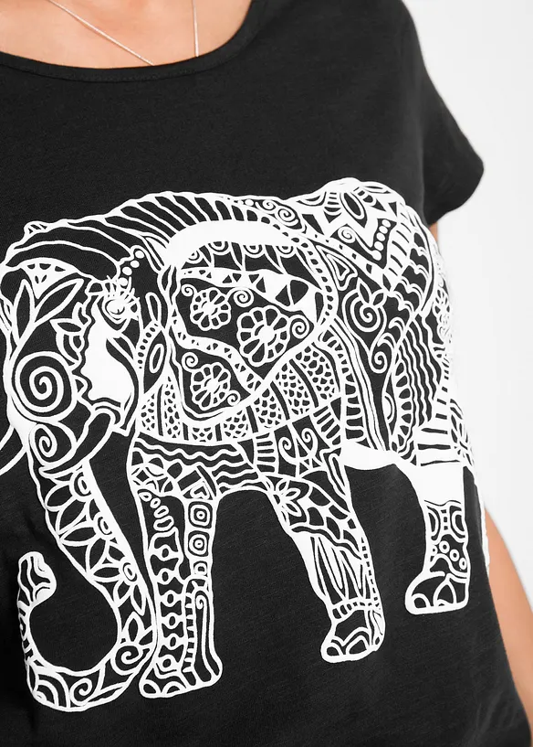 T-shirt in cotone biologico con stampa, bonprix
