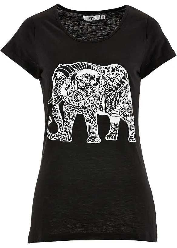 T-shirt in cotone biologico con stampa, bonprix