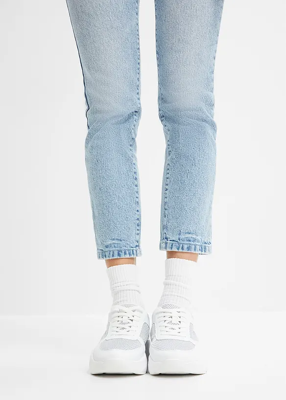 Jeans cropped slim fit, a vita media, bonprix