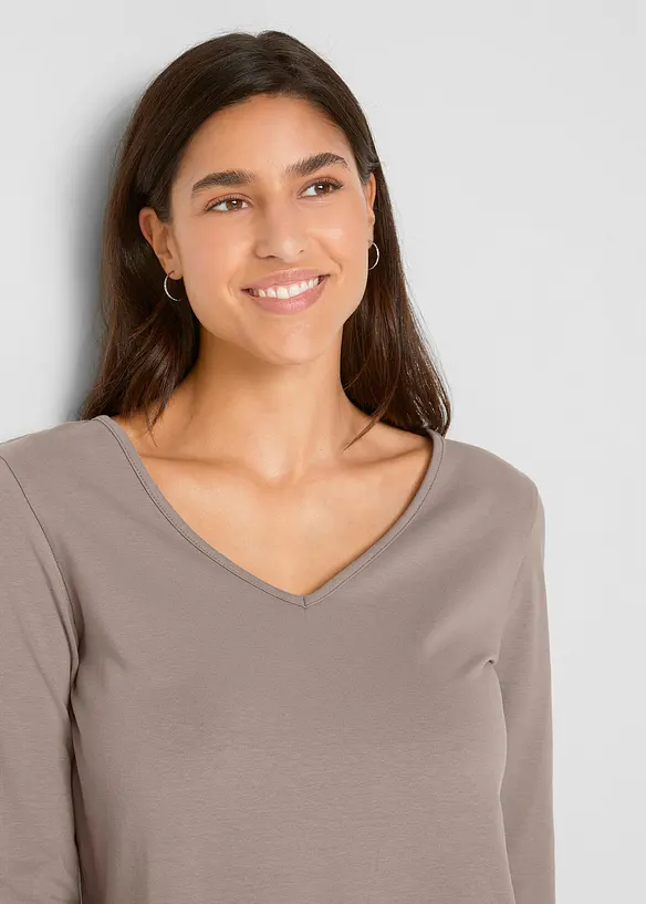 Maglia a maniche lunghe aderente (pacco da 2), bonprix