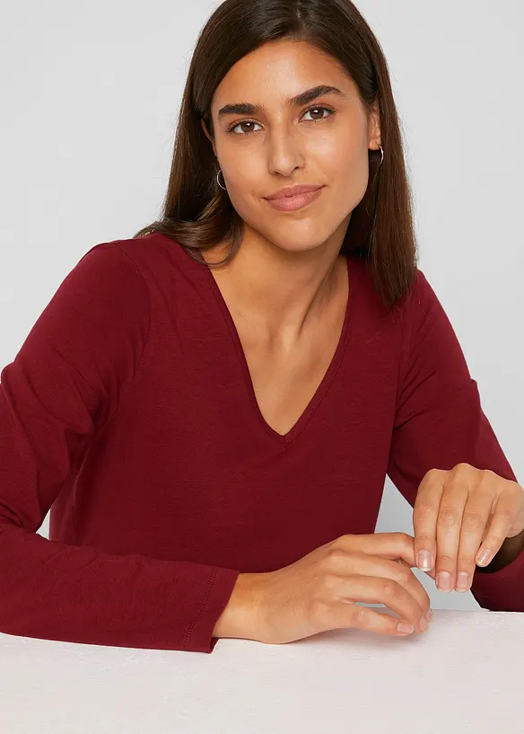 Maglia a maniche lunghe aderente (pacco da 2), bonprix