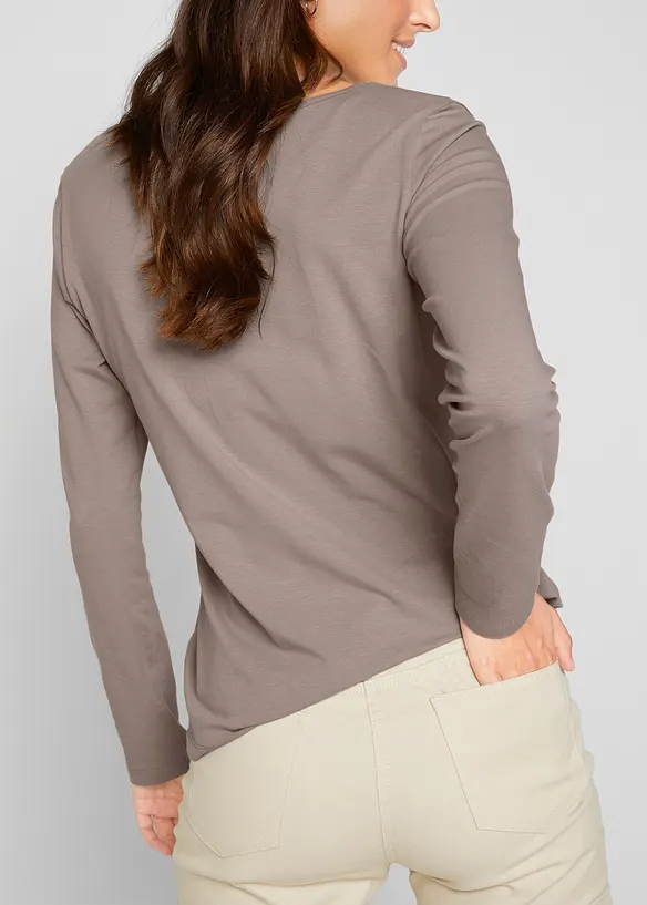 Maglia a maniche lunghe aderente (pacco da 2), bonprix