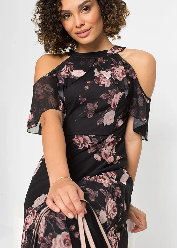 Abito lungo in mesh, bonprix