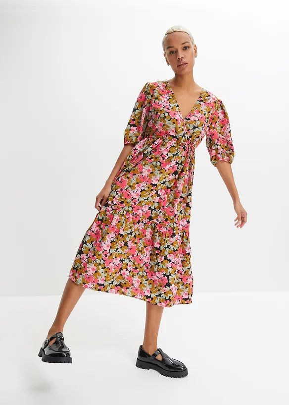 Abito midi in misto viscosa, bonprix