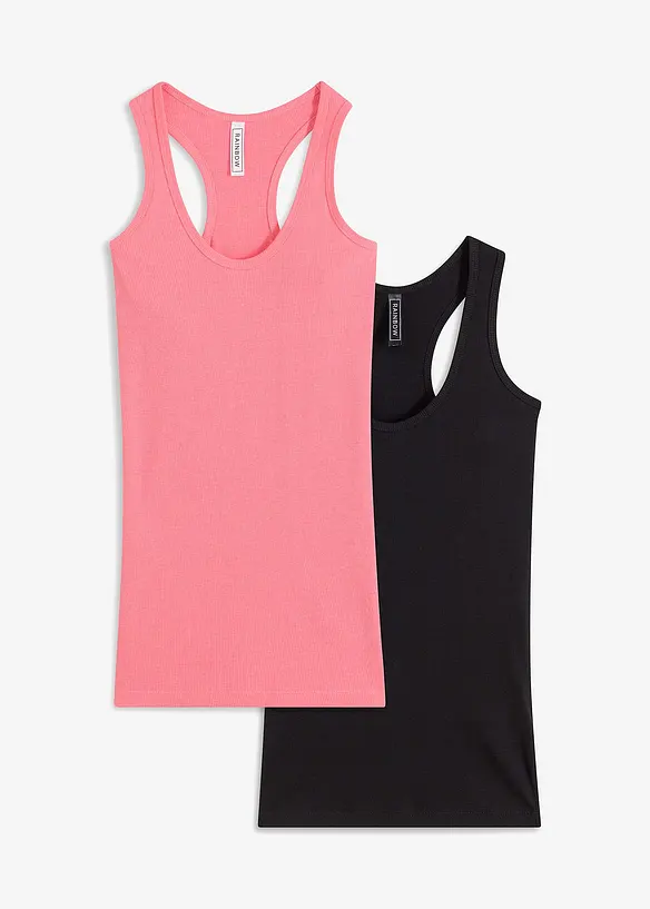 Canotta a costine in puro cotone biologico (pacco da 2), bonprix