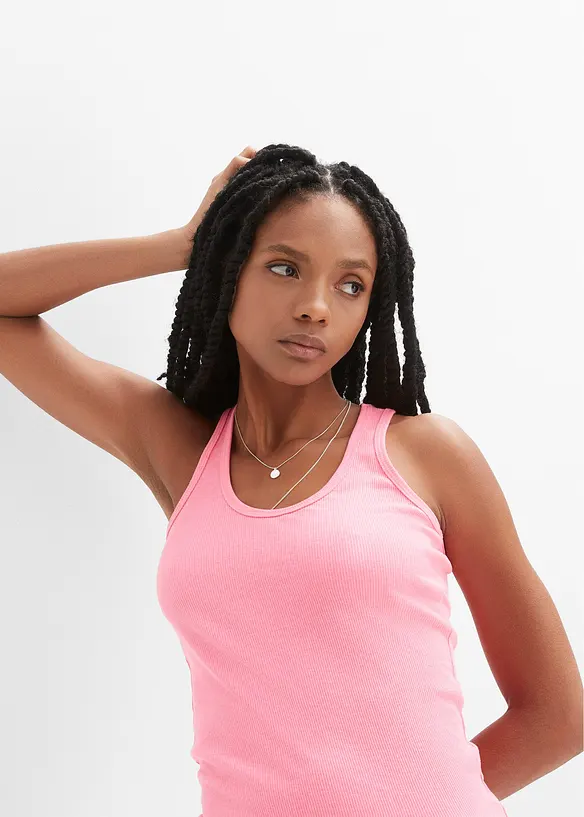 Canotta a costine in puro cotone biologico (pacco da 2), bonprix
