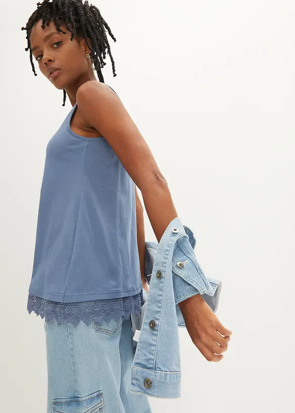 Top con pizzo (pacco da 2), bonprix
