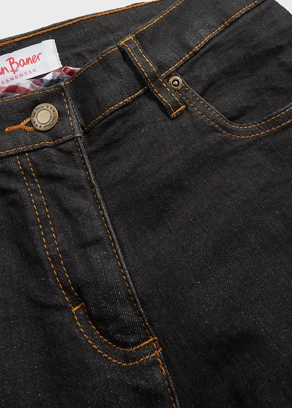 Jeans straight elasticizzati, vita media, bonprix
