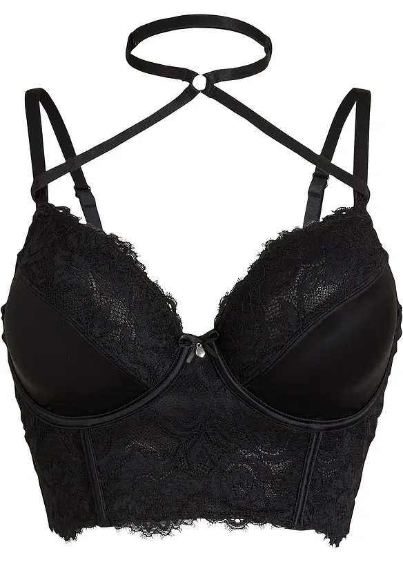 Reggiseno lungo con ferretto, dettaglio chocker, BODYFLIRT