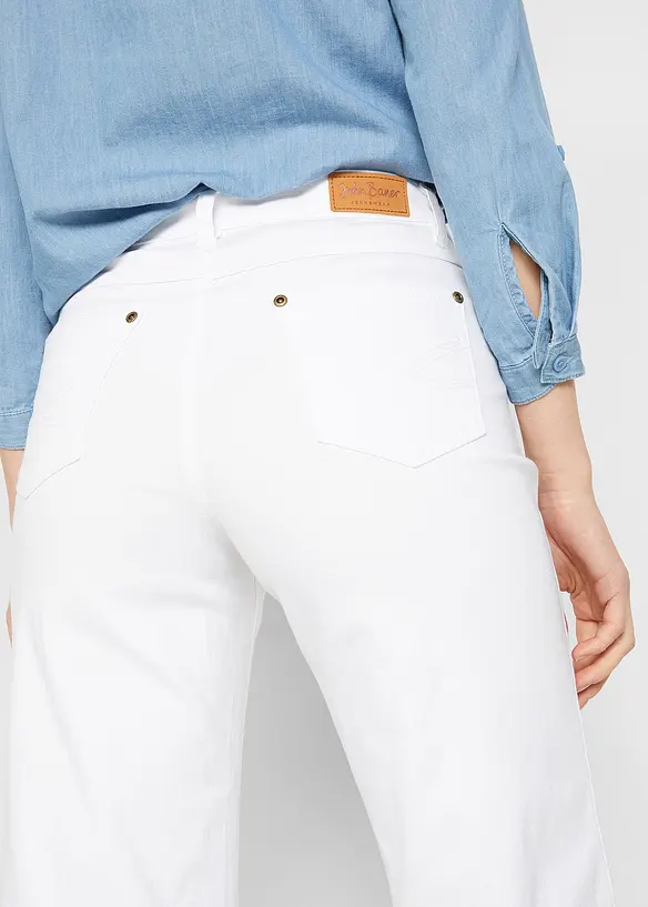 Jeans wide leg elasticizzati, vita media, bonprix