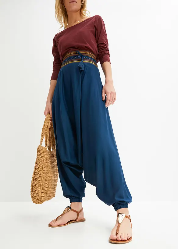 Pantaloni alla turca in viscosa fluente, bonprix