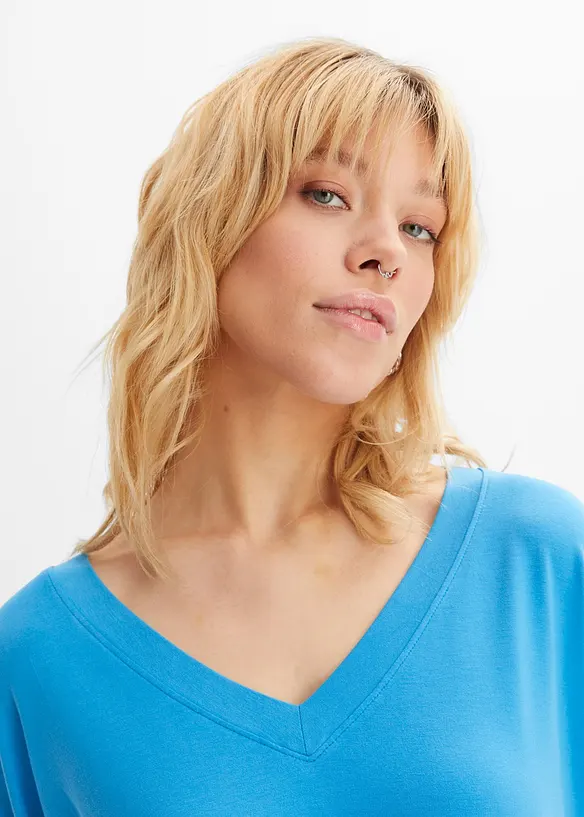 Maglia con maniche a 3/4 in misto viscosa elastan, bonprix