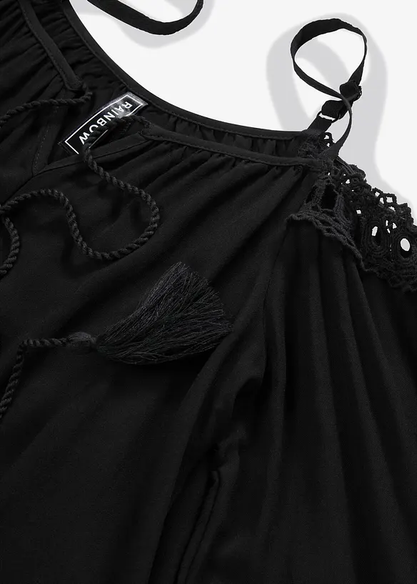 Blusa con spalle scoperte in viscosa fluente, bonprix