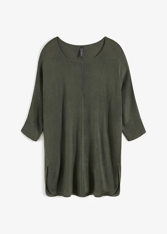 Maglione in filato fine con maniche a 3/4, bonprix