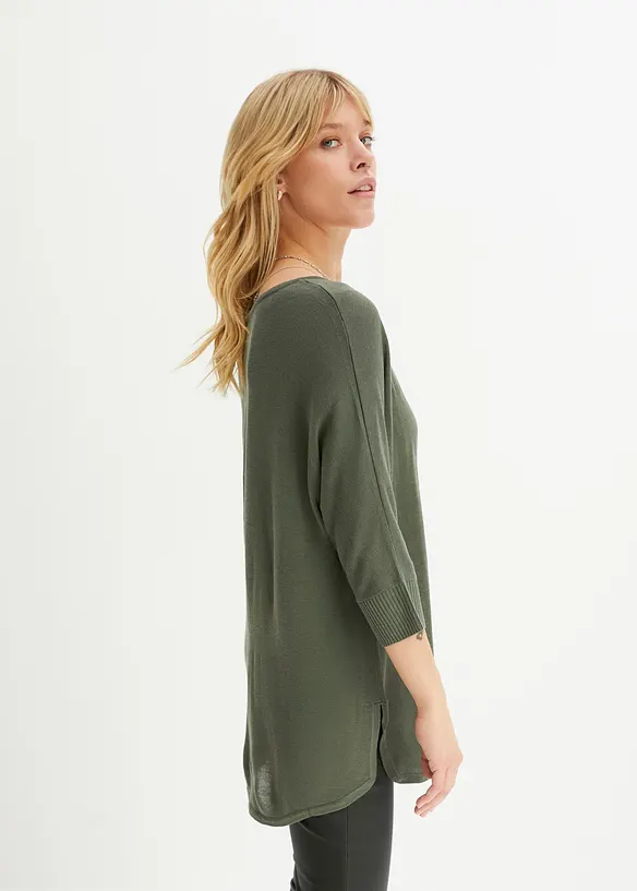 Maglione in filato fine con maniche a 3/4, bonprix