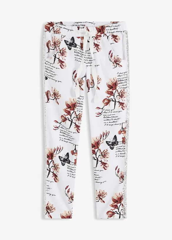 Pantaloni in twill di misto cotone elasticizzato, bonprix
