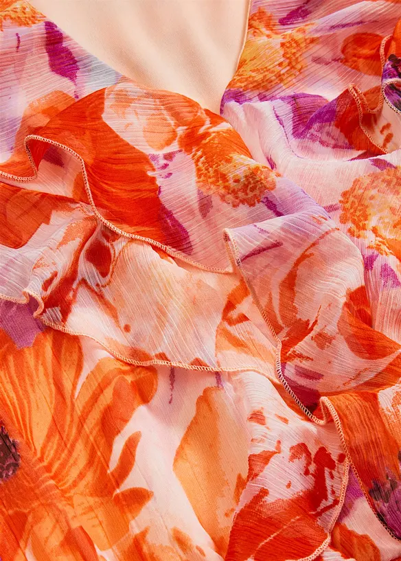 Abito di chiffon con volant, bonprix