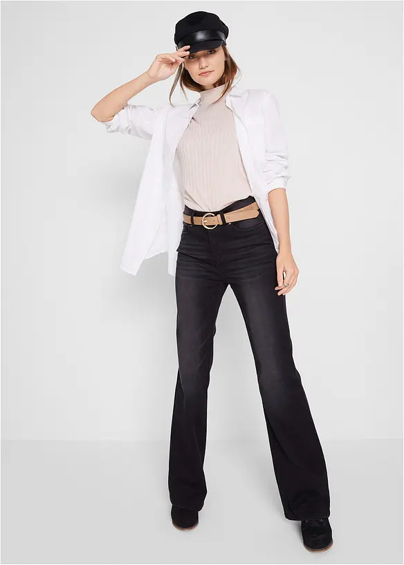 Jeans bootcut modellanti, vita media, bonprix