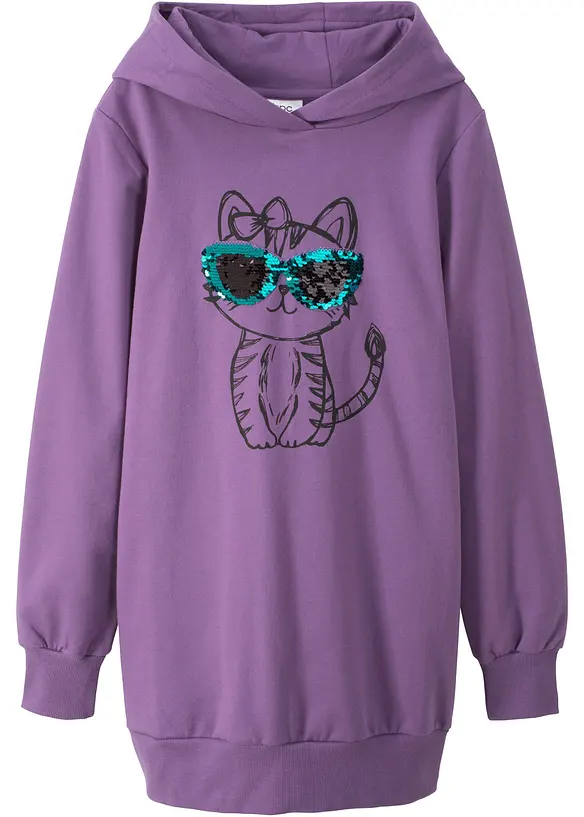 Abito in felpa oversize in puro cotone biologico, bonprix