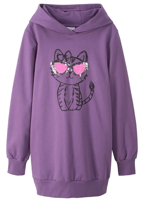 Abito in felpa oversize in puro cotone biologico, bonprix