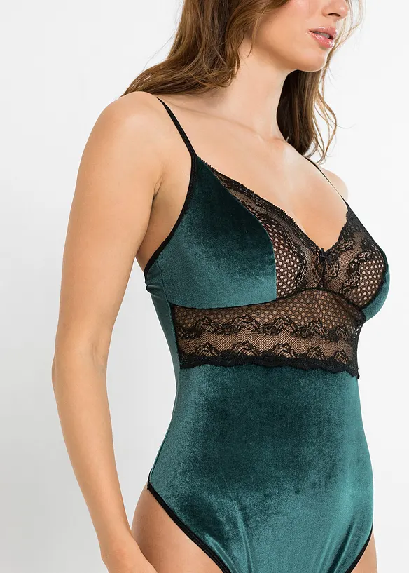 Body ouvert in velluto, bonprix