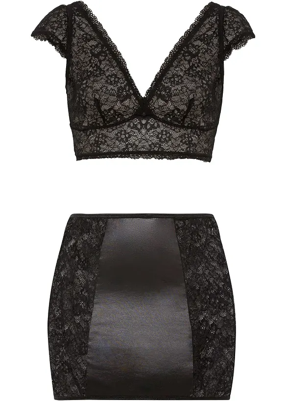 Reggiseno bustier e gonna (set 2 pezzi), bonprix
