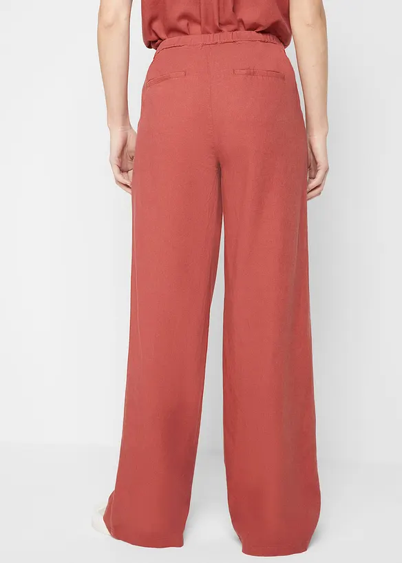 Pantaloni a palazzo lunghi  in misto lino, bonprix