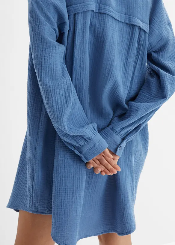 Camicetta lunga oversize in mussola, bonprix