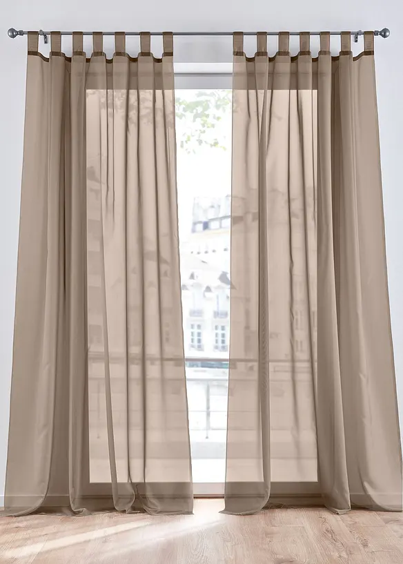 Tende trasparenti in leggero voile (pacco da 2), bonprix