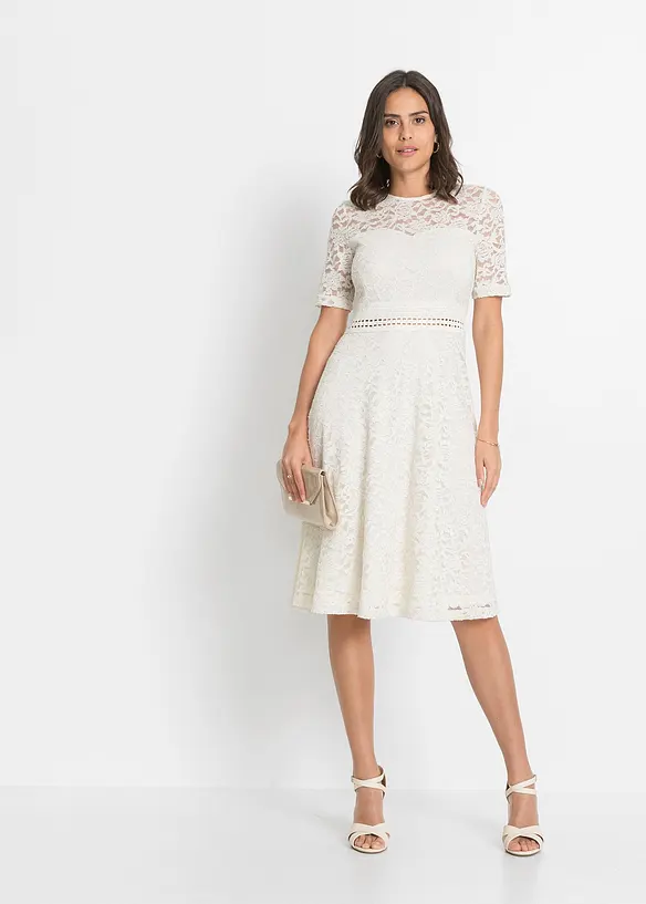 Abito in pizzo con inserto a uncinetto, bonprix