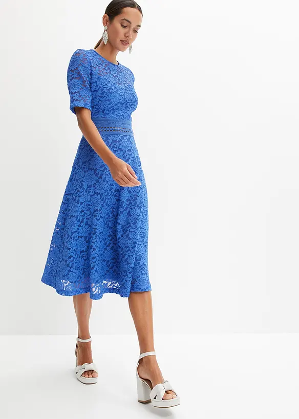 Abito in pizzo con inserto a uncinetto, bonprix