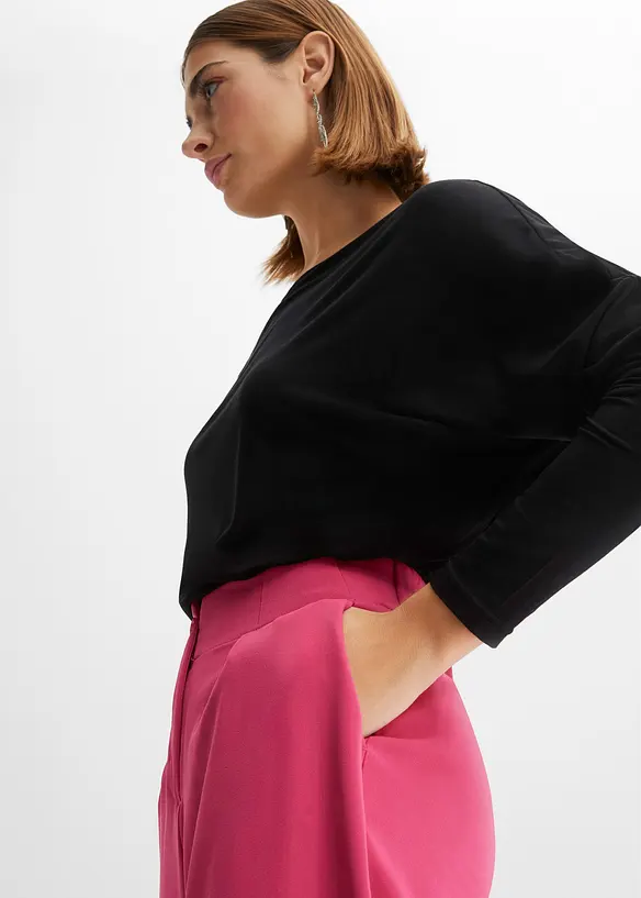 Maglia a maniche lunghe in misto viscosa morbido, bonprix