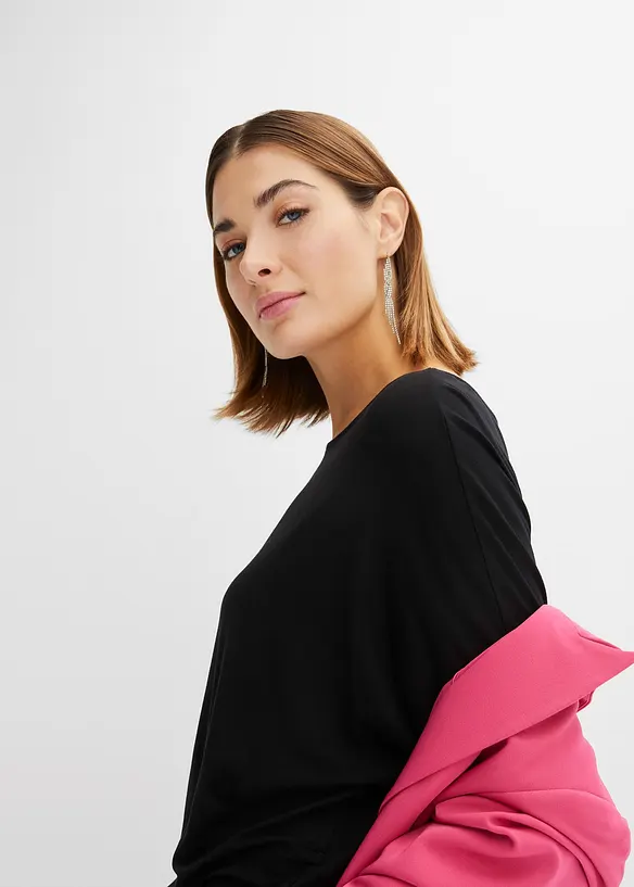 Maglia a maniche lunghe in misto viscosa morbido, bonprix